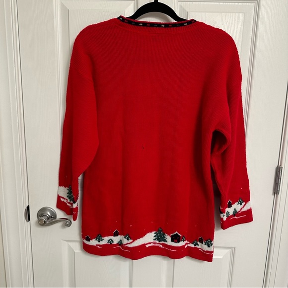 🎄 Vintage Ugly Christmas Sweater With Caroling Teddy Bears Winter Scene - Picture 7 of 8